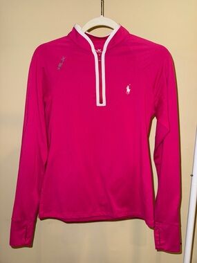 Ralph Lauren Hot Pink Quarter-Zip Athletic Pullover